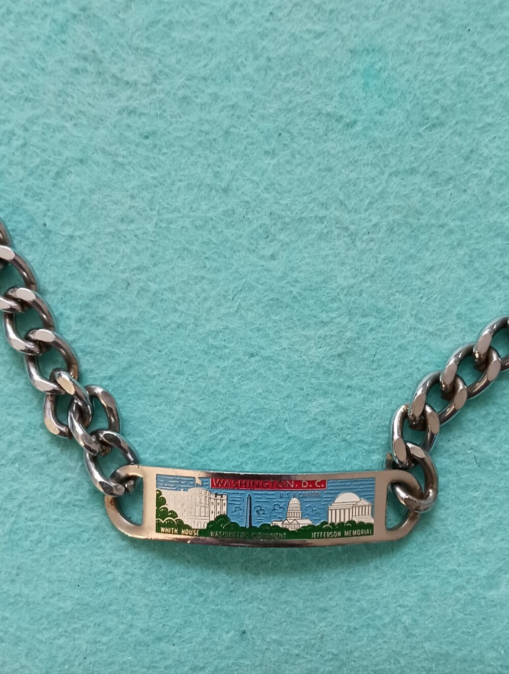 Vintage "JAPAN" Washington DC Souvenir Bracelet Silver-toned 8.5in Very Good